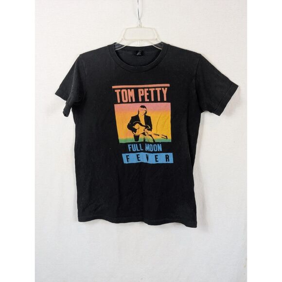 Tultex Tops - Tom Petty Full Moon Fever Graphic Print T-Shirt Black Size Small